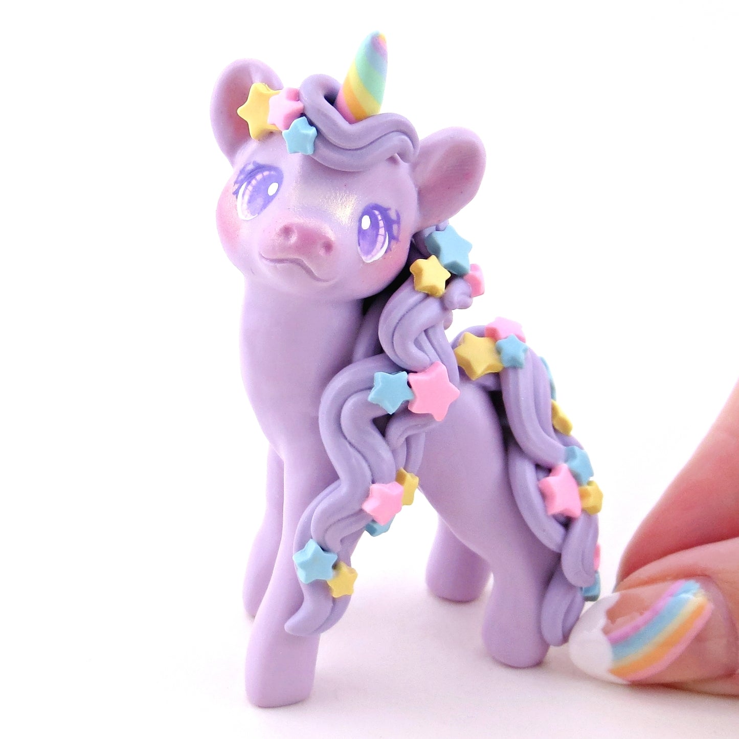 Lavender Star Unicorn Figurine - Polymer Clay Spring Collection