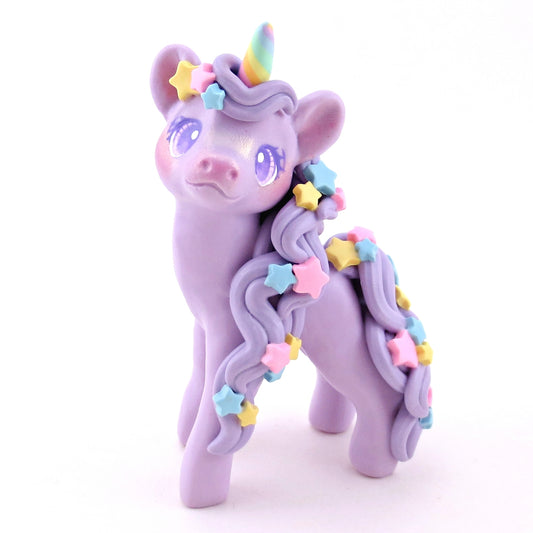 Lavender Star Unicorn Figurine - Polymer Clay Spring Collection