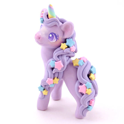 Lavender Star Unicorn Figurine - Polymer Clay Spring Collection