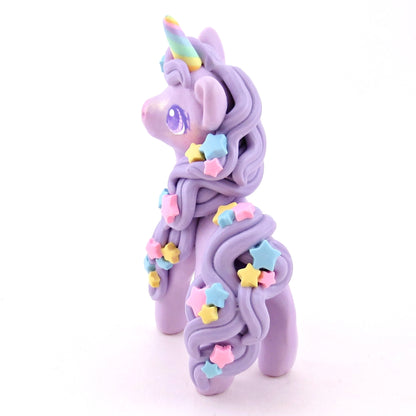 Lavender Star Unicorn Figurine - Polymer Clay Spring Collection