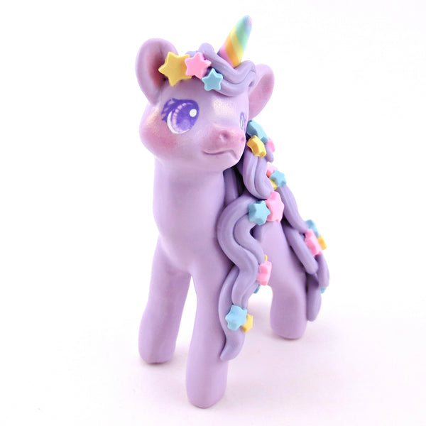 Lavender Star Unicorn Figurine - Polymer Clay Spring Collection