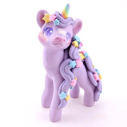 Lavender Star Unicorn Figurine - Polymer Clay Spring Collection