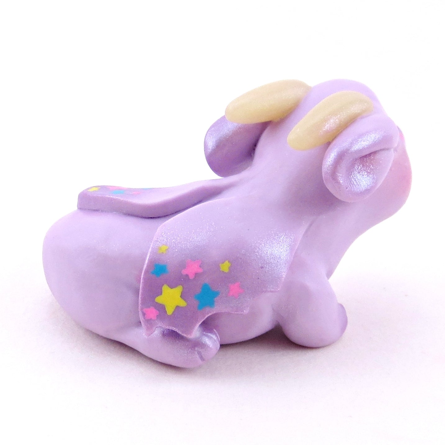 Lavender Star Baby Dragon Figurine - Polymer Clay Spring Collection