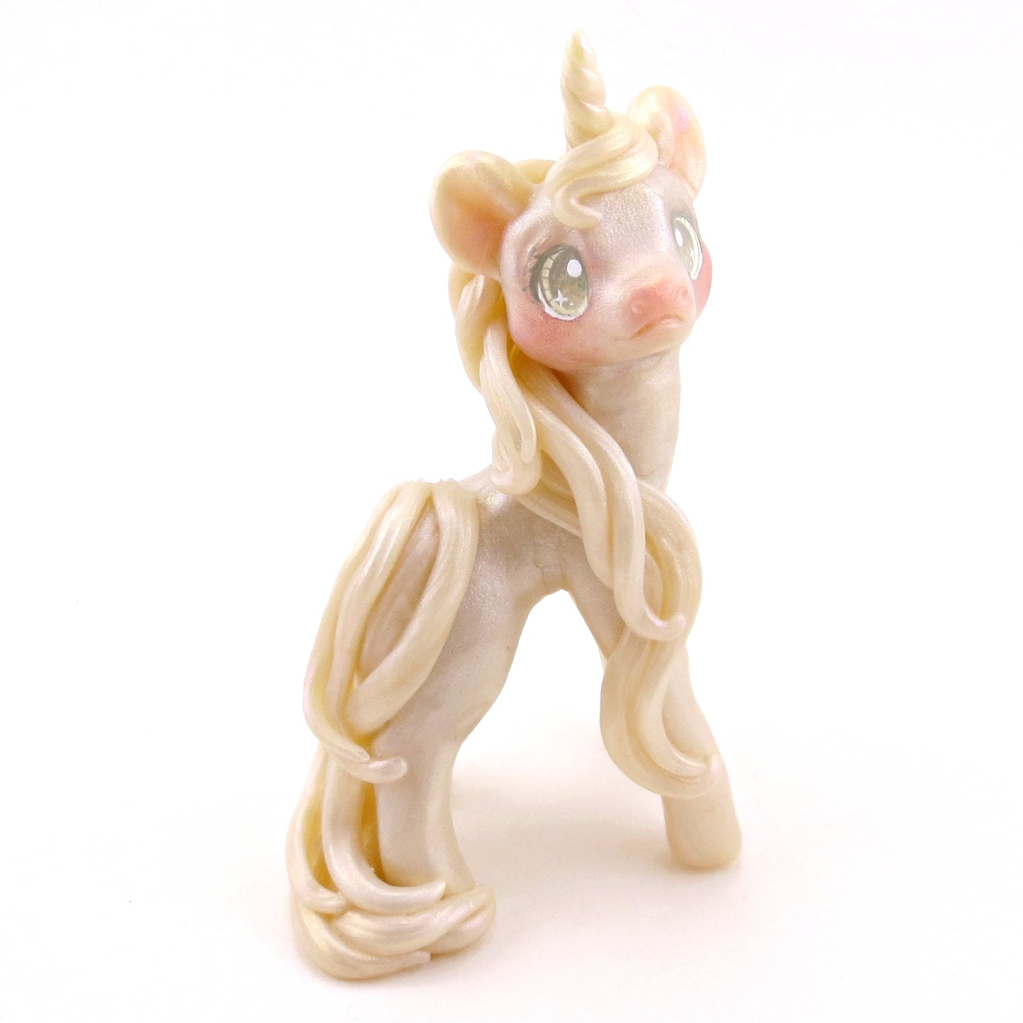 Magical Shimmer Unicorn Figurine - Polymer Clay Animals Fairytale Spring Collection