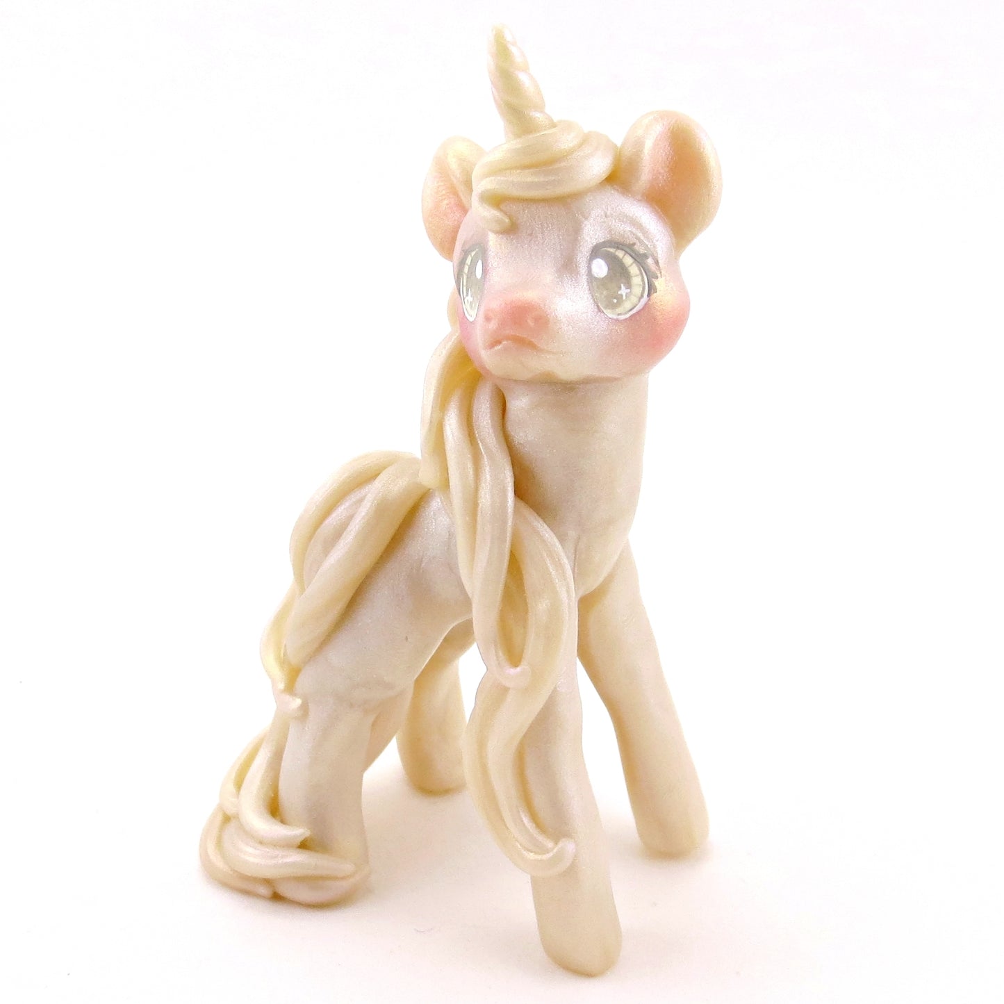 Magical Shimmer Unicorn Figurine - Polymer Clay Animals Fairytale Spring Collection