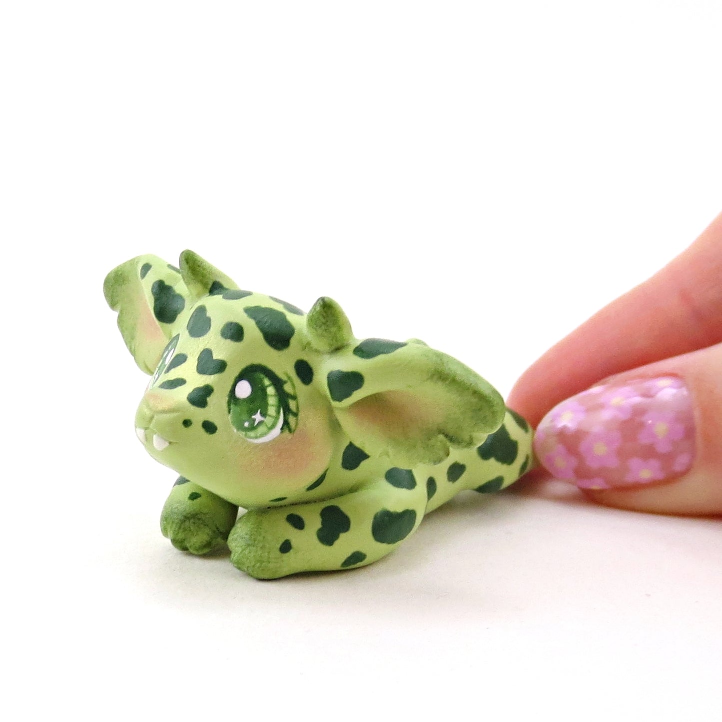 Splooting Goblin Puppy Figurine - Polymer Clay Animals Fairytale Spring Collection