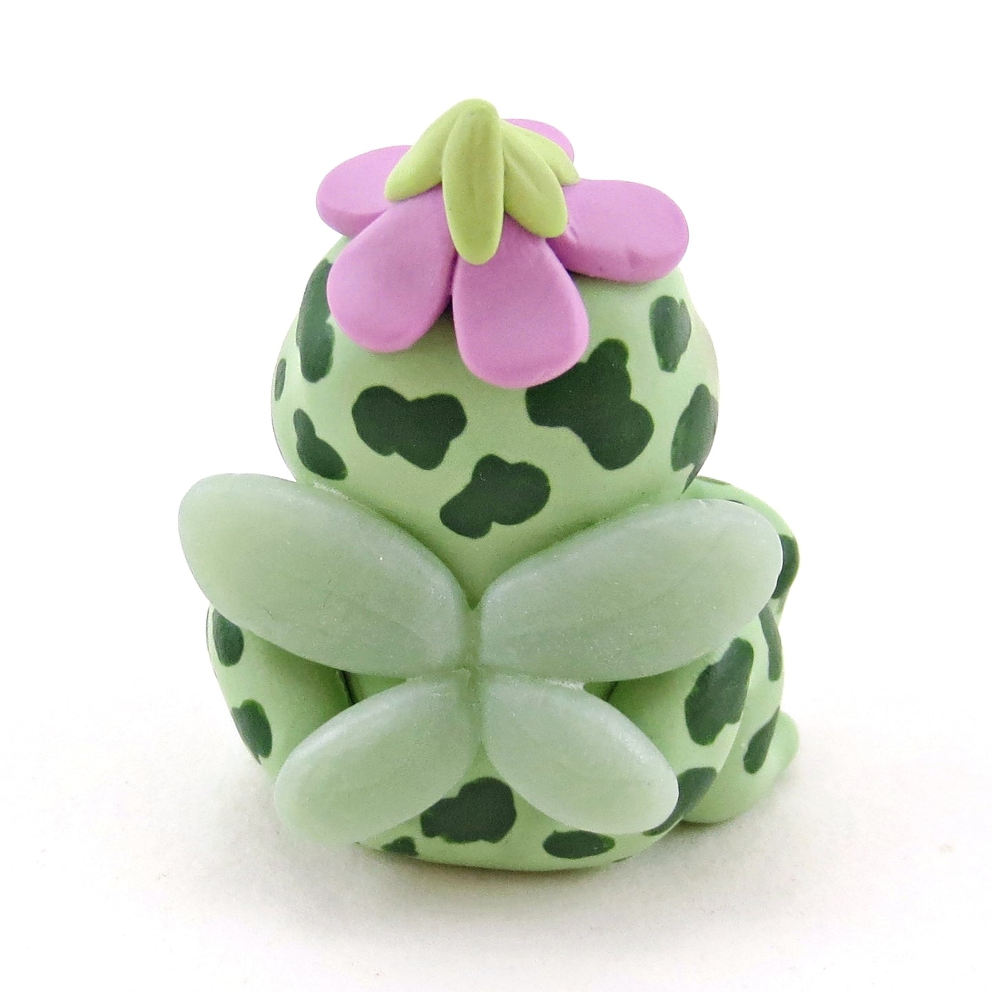 Fairy Frog in a Flower Hat Figurine - Polymer Clay Animals Fairytale Spring Collection