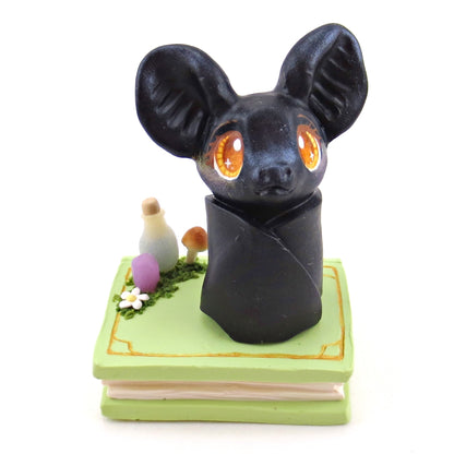 Spring Bat Familiar Figurine Set - Polymer Clay Animals Fairytale Spring Collection