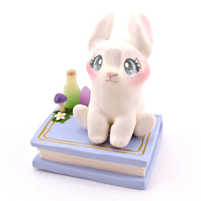 Spring Bunny Familiar Figurine Set - Polymer Clay Animals Fairytale Spring Collection