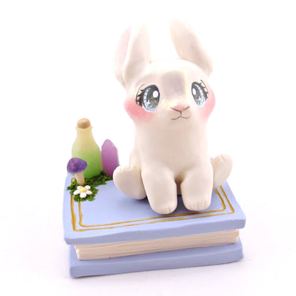 Spring Bunny Familiar Figurine Set - Polymer Clay Animals Fairytale Spring Collection