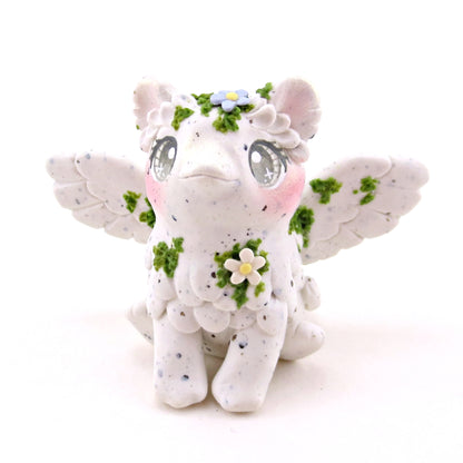 "White Granite" Mossy Gargoyle Griffin/Gryphon Figurine - Polymer Clay Animals Fairytale Spring Collection