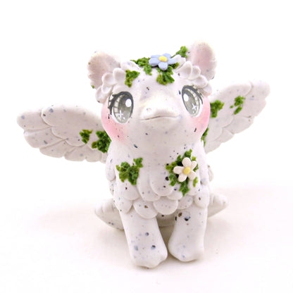 "White Granite" Mossy Gargoyle Griffin/Gryphon Figurine - Polymer Clay Animals Fairytale Spring Collection