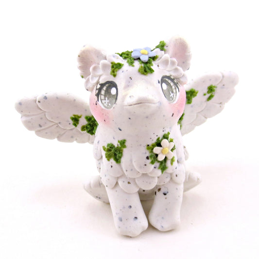 "White Granite" Mossy Gargoyle Griffin/Gryphon Figurine - Polymer Clay Animals Fairytale Spring Collection