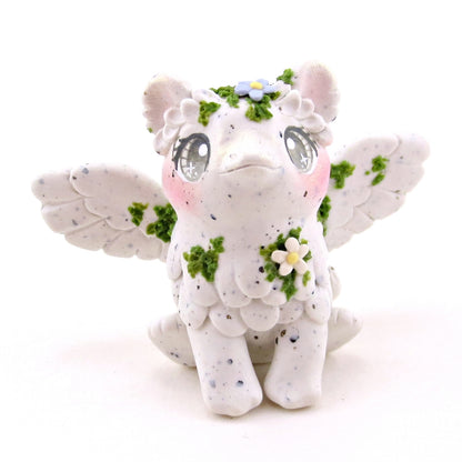 "White Granite" Mossy Gargoyle Griffin/Gryphon Figurine - Polymer Clay Animals Fairytale Spring Collection