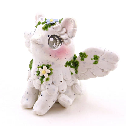 "White Granite" Mossy Gargoyle Griffin/Gryphon Figurine - Polymer Clay Animals Fairytale Spring Collection