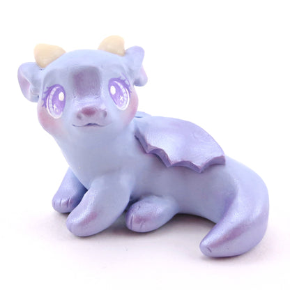 Periwinkle Baby Dragon Figurine - Polymer Clay Animals Fairytale Spring Collection