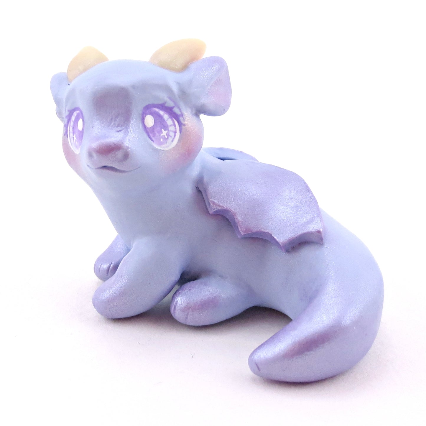 Periwinkle Baby Dragon Figurine - Polymer Clay Animals Fairytale Spring Collection