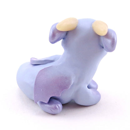 Periwinkle Baby Dragon Figurine - Polymer Clay Animals Fairytale Spring Collection