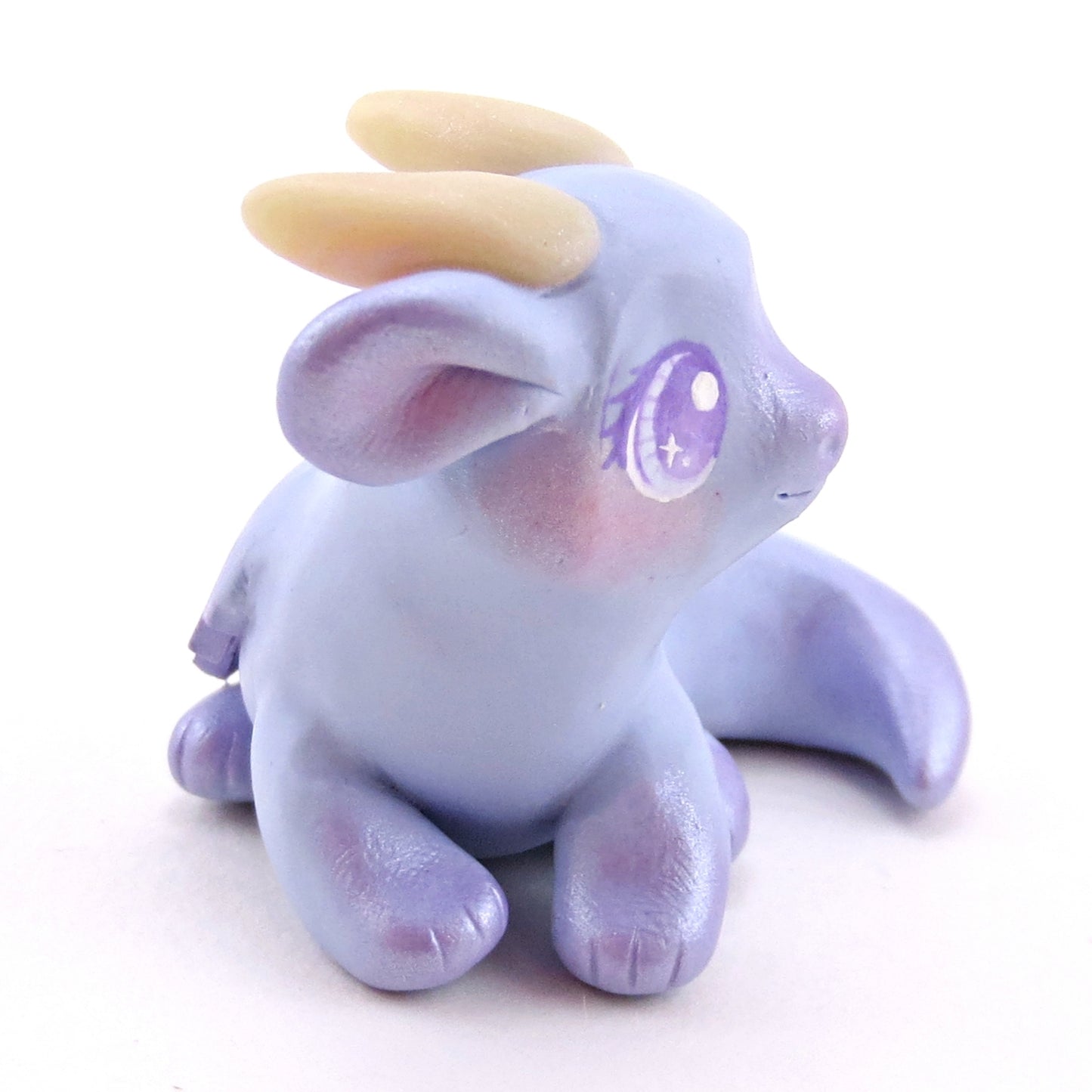 Periwinkle Baby Dragon Figurine - Polymer Clay Animals Fairytale Spring Collection