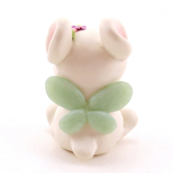 Fairy Bunny Figurine - Polymer Clay Animals Fairytale Spring Collection