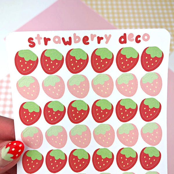 Strawberry Deco Sticker Sheet