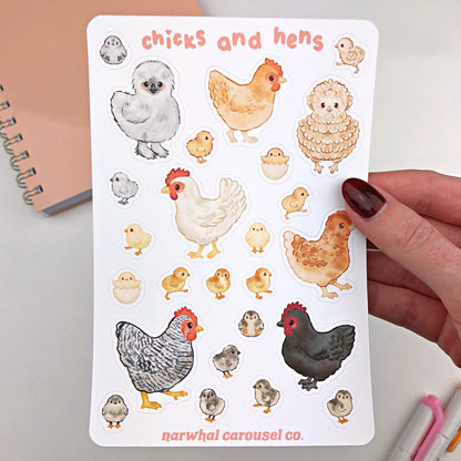 Chicks and Hens Sticker Sheet