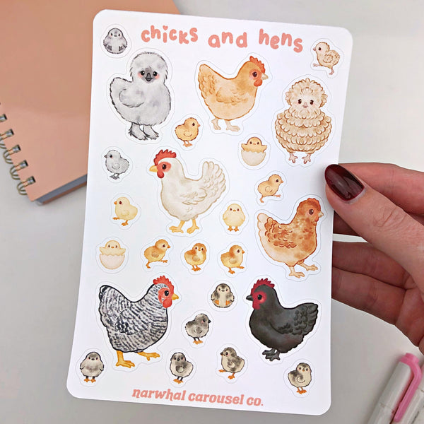 Chicks and Hens Sticker Sheet