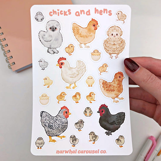 Chicks and Hens Sticker Sheet