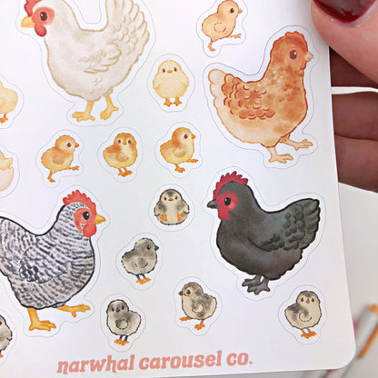 Chicks and Hens Sticker Sheet