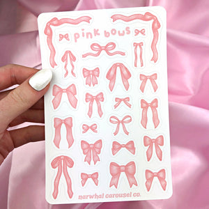 Pink Bows Sticker Sheet