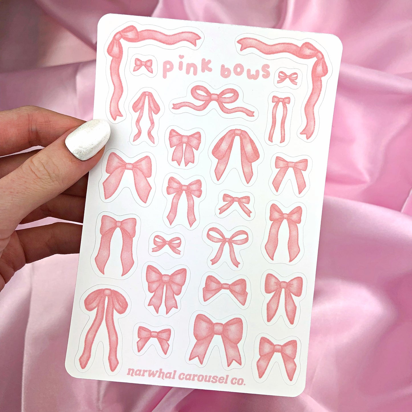 Pink Bows Sticker Sheet