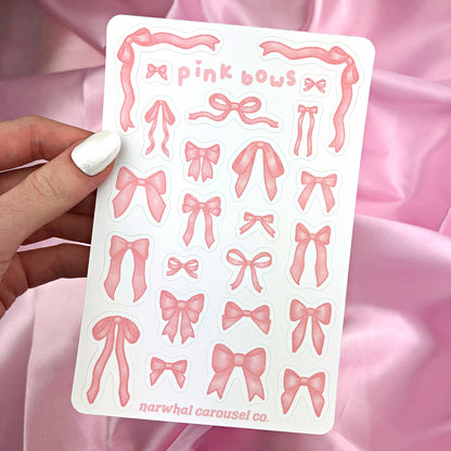 Pink Bows Sticker Sheet