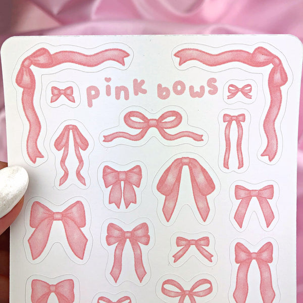 Pink Bows Sticker Sheet
