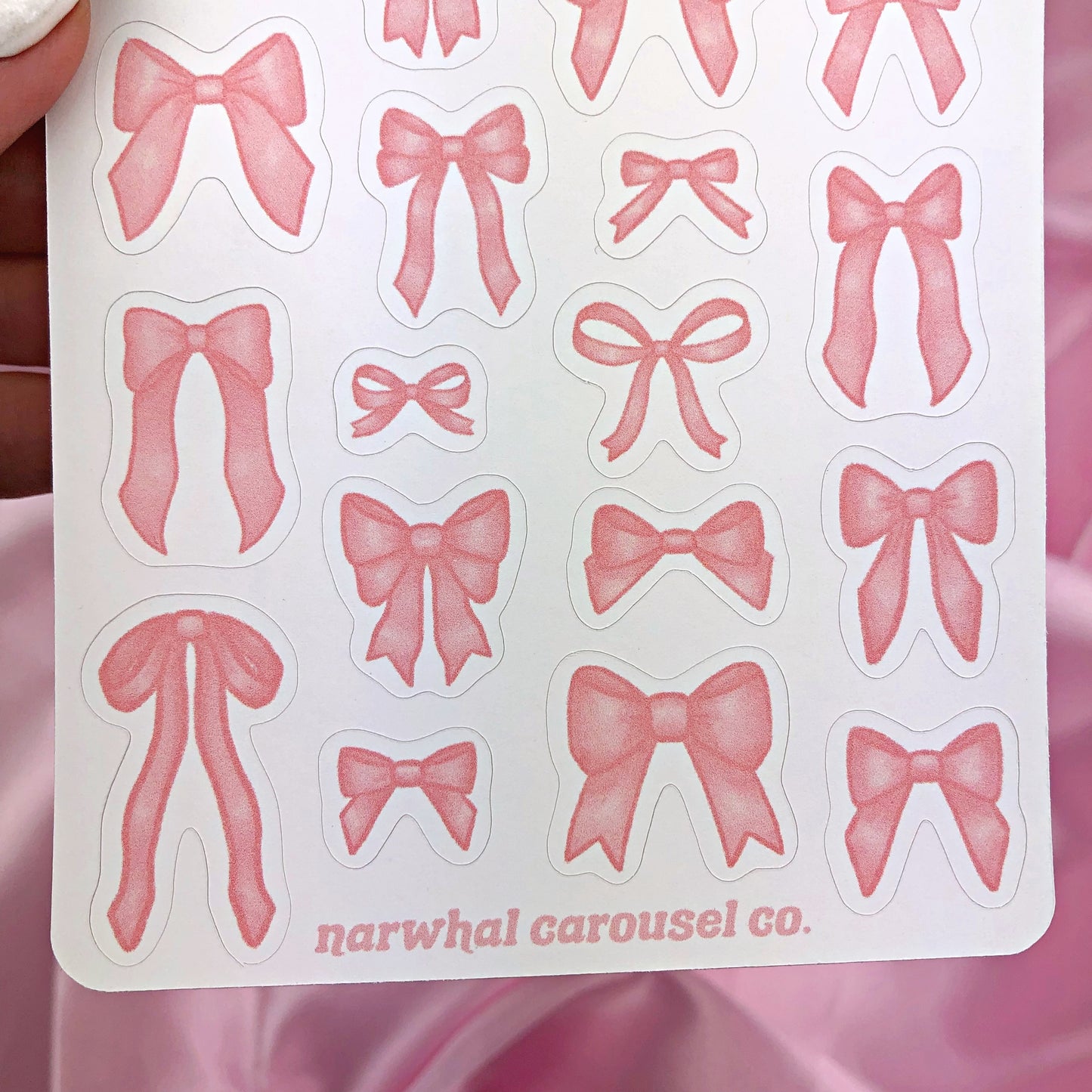 Pink Bows Sticker Sheet