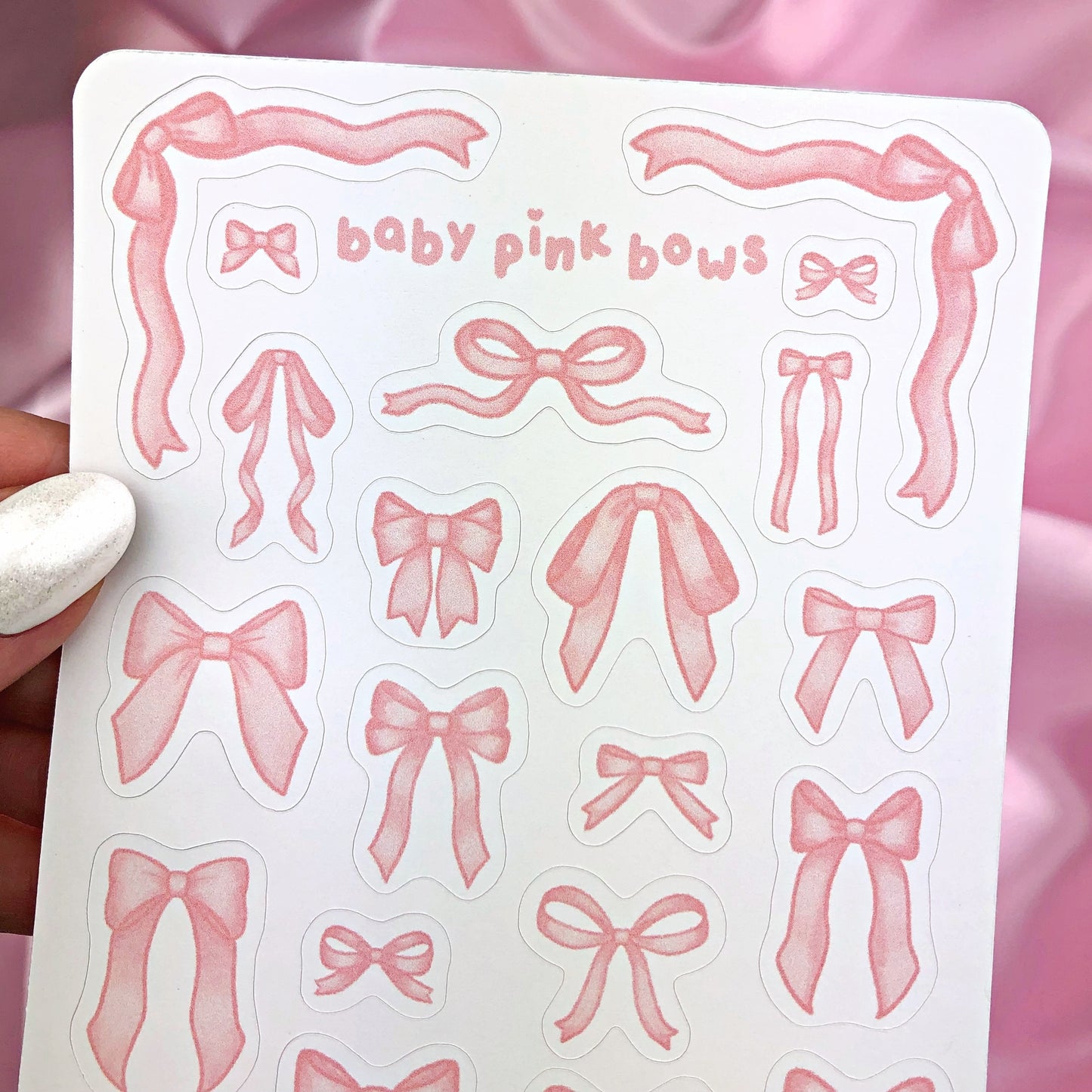 Baby Pink Bows Sticker Sheet