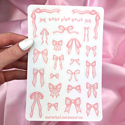 Baby Pink Bows Sticker Sheet