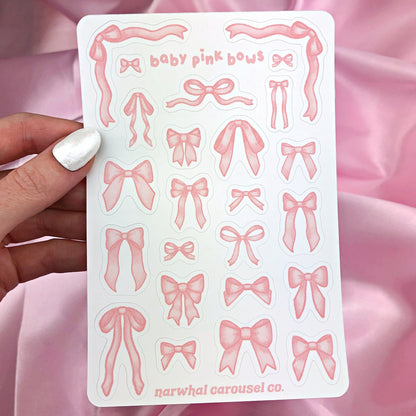 Baby Pink Bows Sticker Sheet