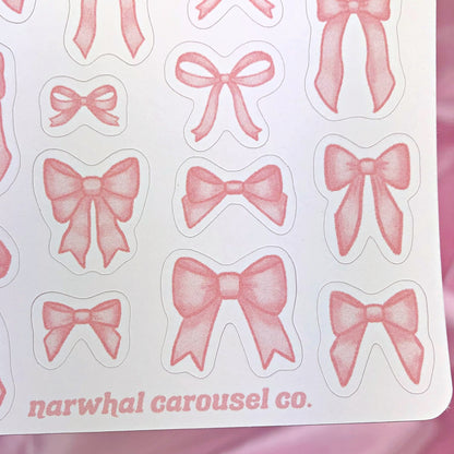 Baby Pink Bows Sticker Sheet