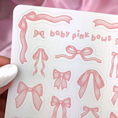 Baby Pink Bows Sticker Sheet