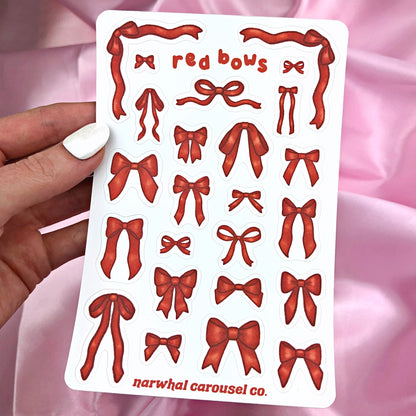 Red Bows Sticker Sheet