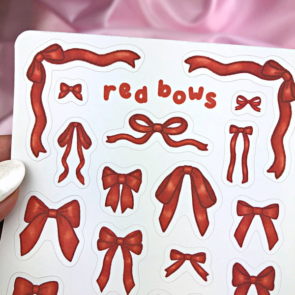 Red Bows Sticker Sheet