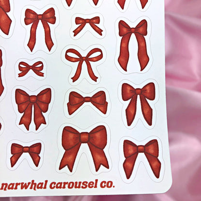 Red Bows Sticker Sheet