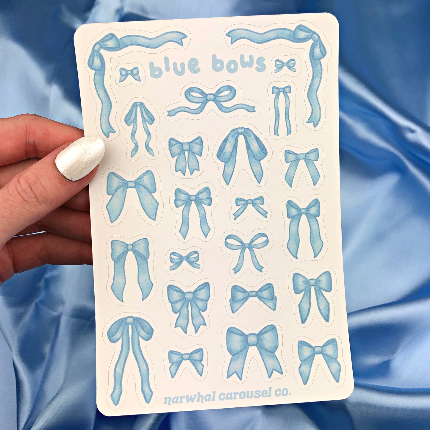 Blue Bows Sticker Sheet