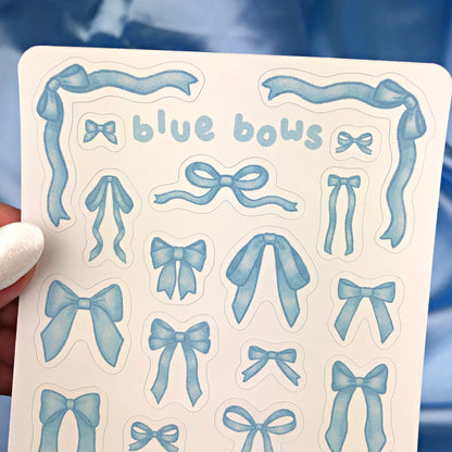 Blue Bows Sticker Sheet