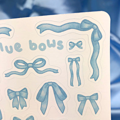 Blue Bows Sticker Sheet