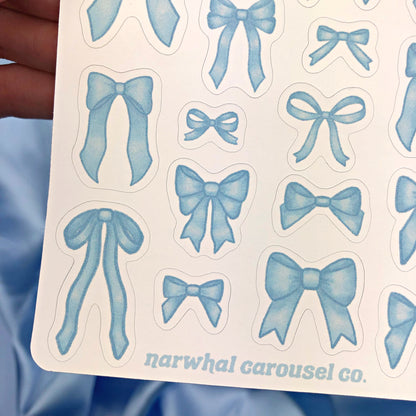 Blue Bows Sticker Sheet