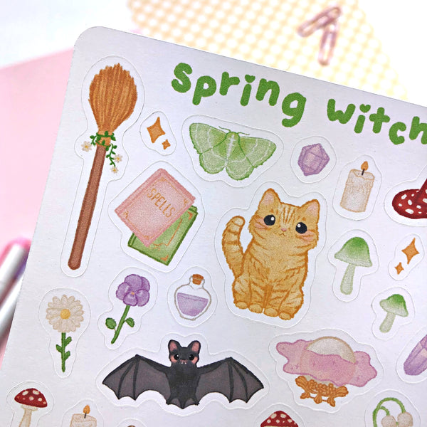 Spring Witch Sticker Sheet