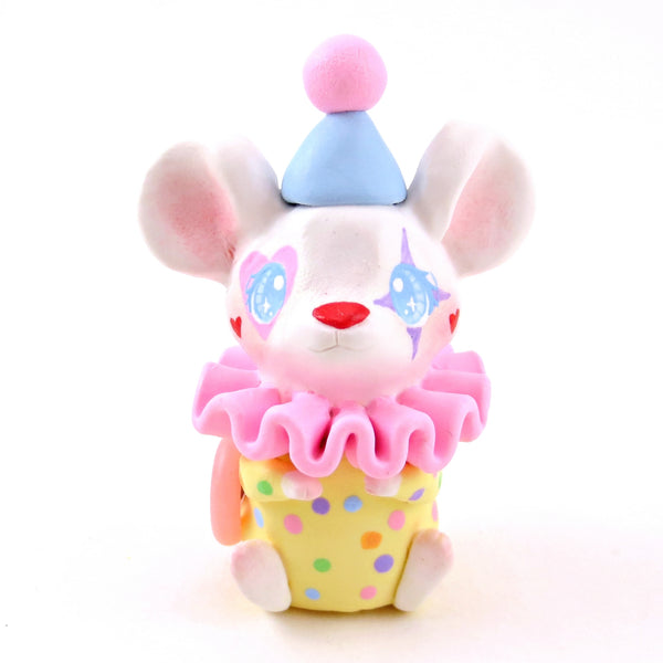 Clown Mouse Figurine - Polymer Clay Animals Carnival/Circus Collection
