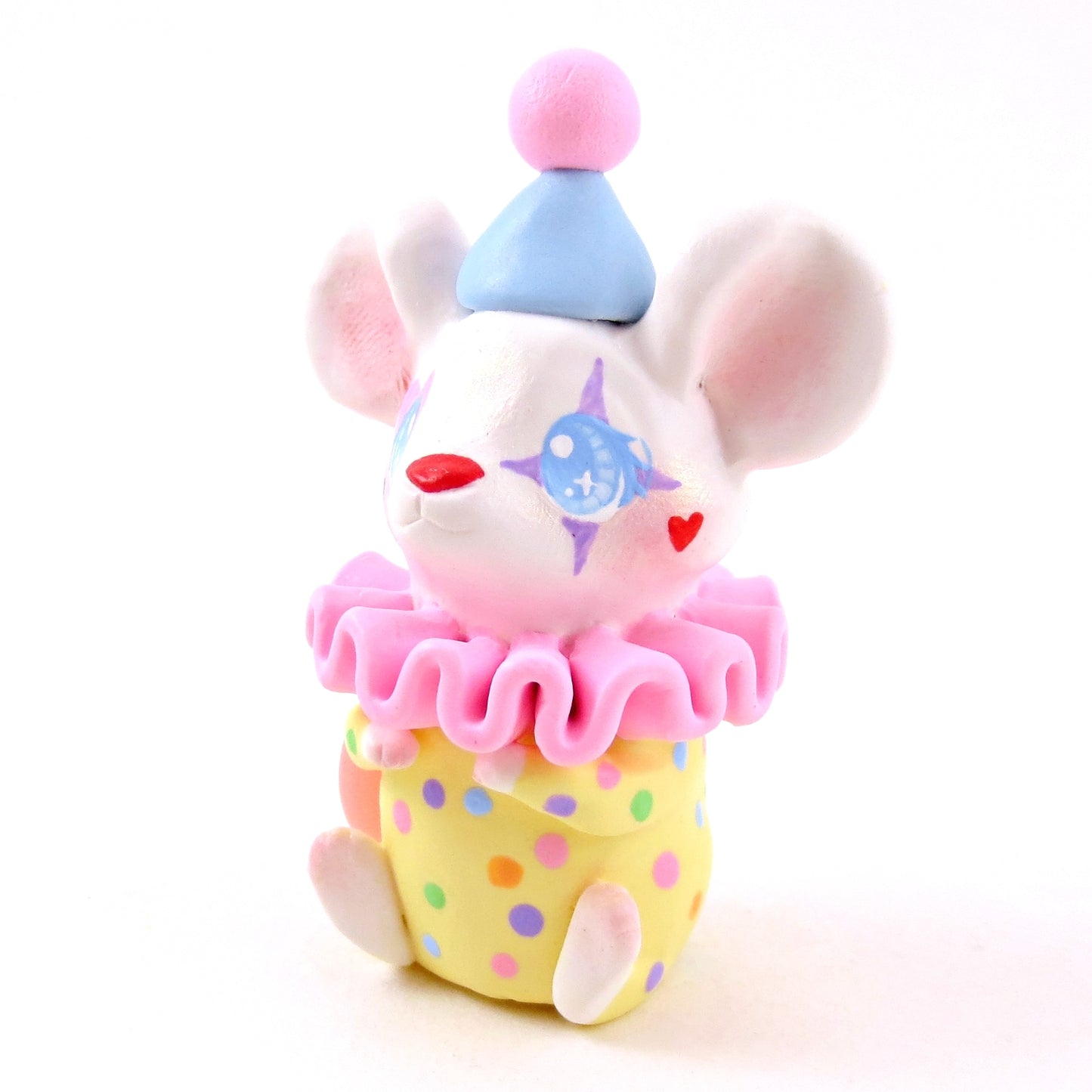 Clown Mouse Figurine - Polymer Clay Animals Carnival/Circus Collection