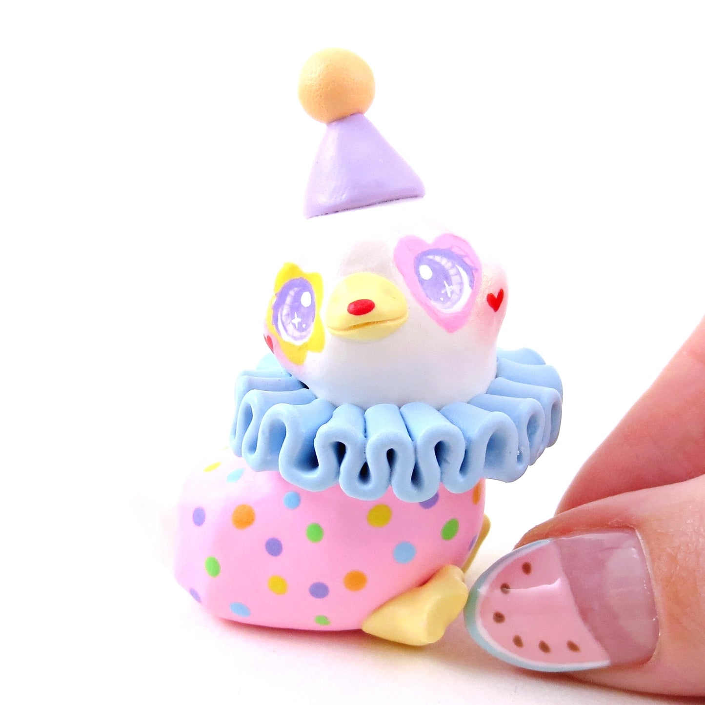 Clown Goose Figurine - Polymer Clay Animals Carnival/Circus Collection